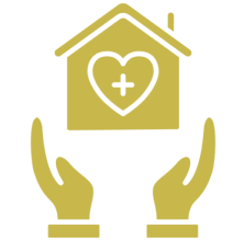 Two hands holding a house with a heart symbol on it, symbolizing the importance of providing home care